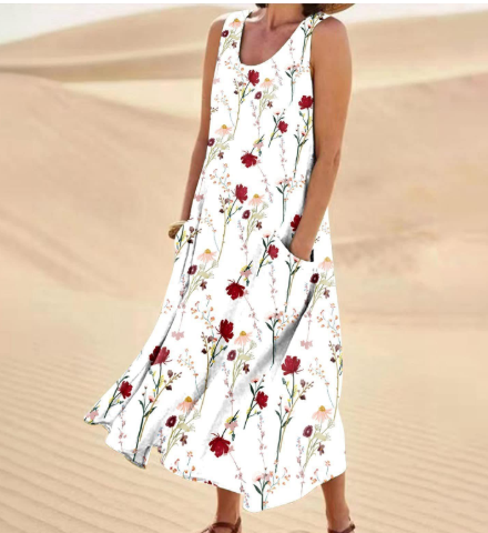 Women's Elegant Floral Print Two-Piece Set – Round Neck Top & Pants FitiqueFit