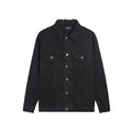 Balenciaga Black Embroidered Political Logo Denim Jacket Banlieue91