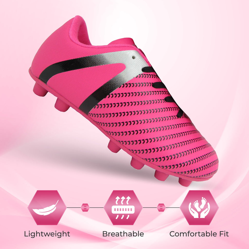 Vizari Impact Firm Ground Soccer Shoes – Pink/Silver Vizari Sports