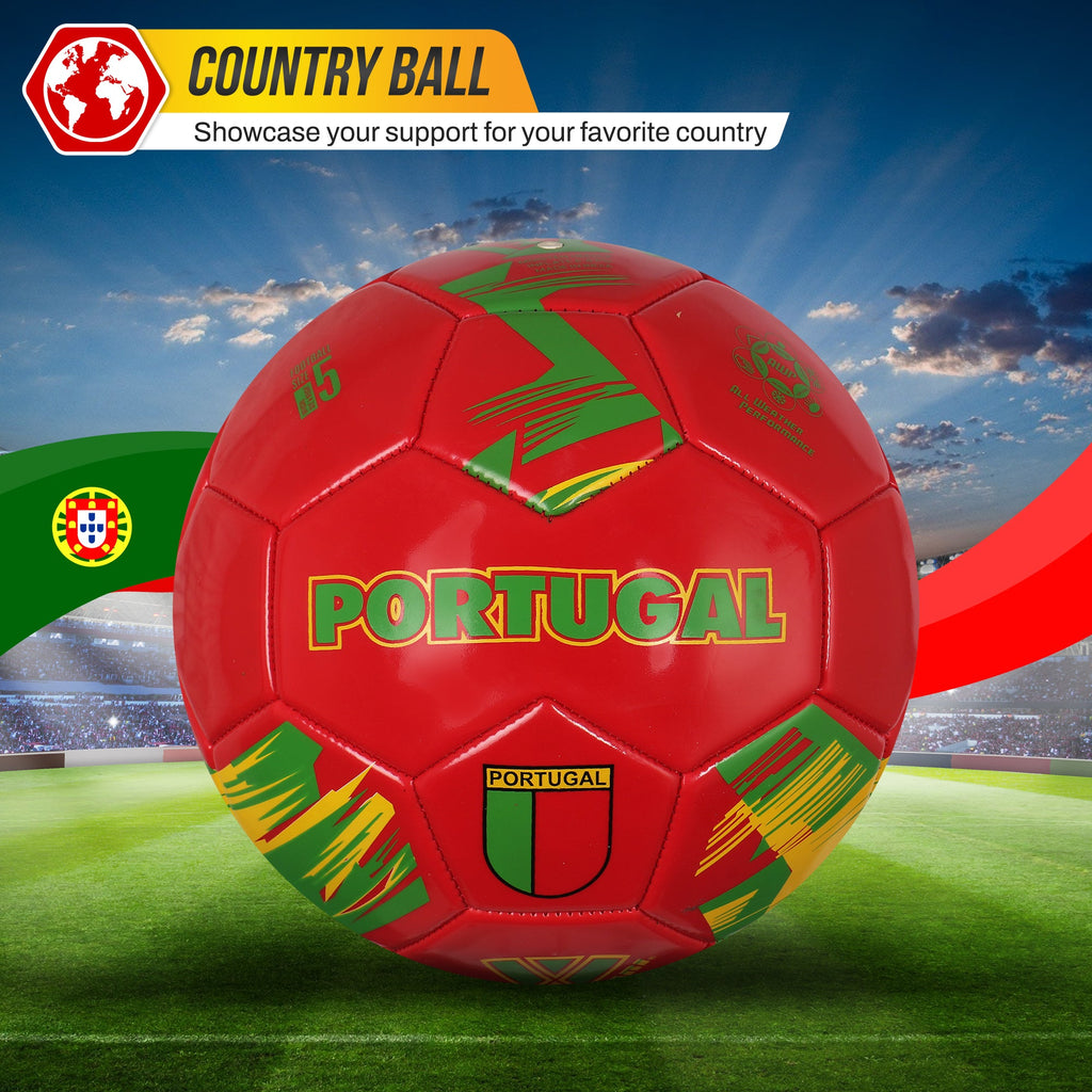 Mini National Team Soccer Balls-Portugal Red