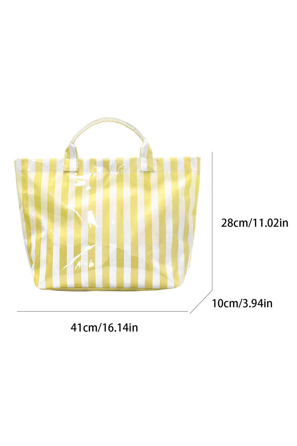 Red Glossy Striped Vinyl Large Tote Bag (Color Varied)