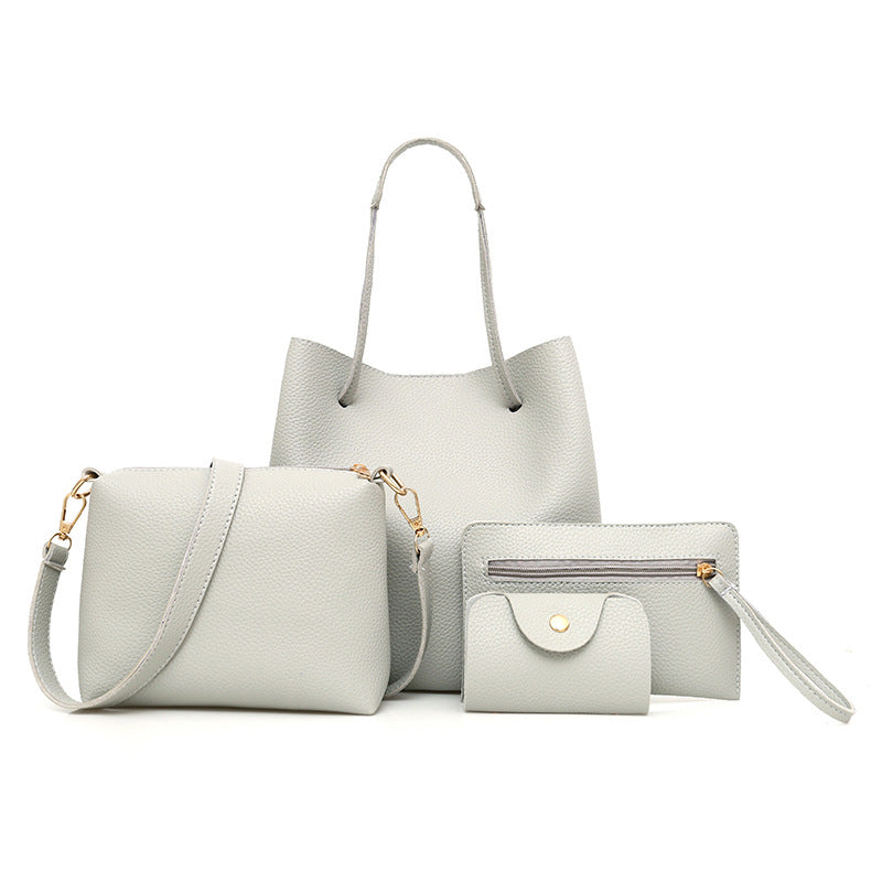 Fashionable Solid Color Mother-Daughter Bag Set (4 Pieces) Pi-Mart