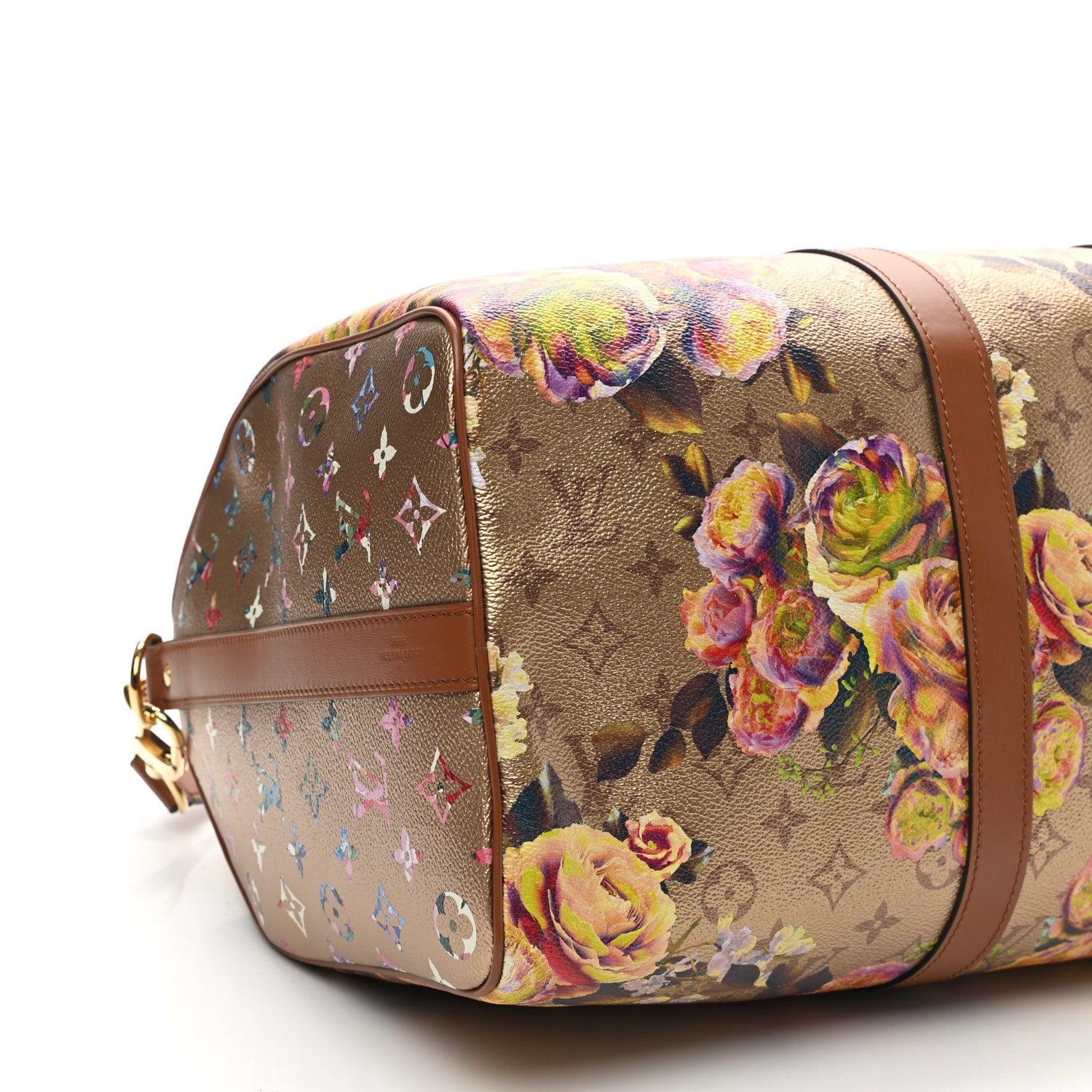 Louis Vuitton Metallic Monogram LV Garden Keepall Bandouliere 45 Gold Banlieue91