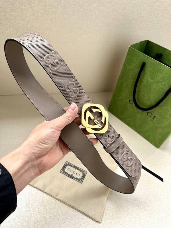 GUCCI Embellished coated-canvas and leather belt 'Dark Grey' Banlieue91