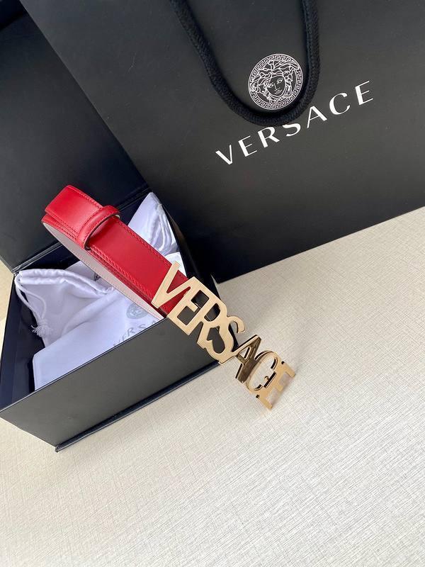 Versace Women's Leather Logo Decorated Buckle Belt Banlieue91