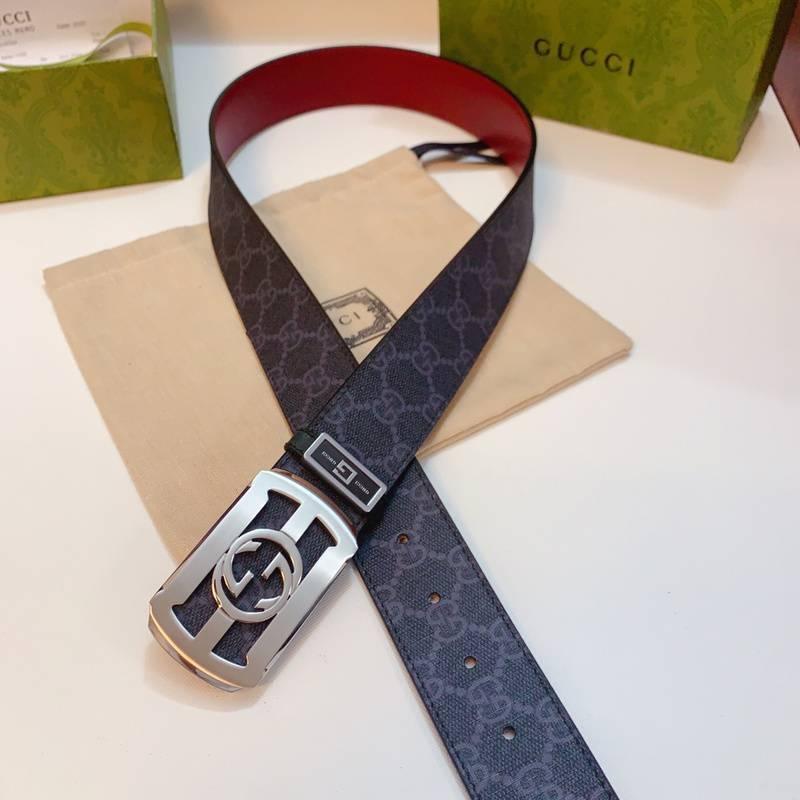 GUCCI Embellished coated-canvas and leather belt Banlieue91