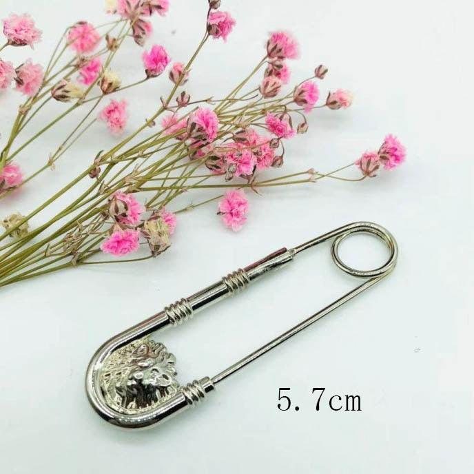 1pc Alloy Double Lion Head Brooch Pin Fashion Safety Pins Women Waist Closing Men Suit Jacket Decoration Jewelry Retro Double Head Safety Pin Temperament Coat Pin Stevvex