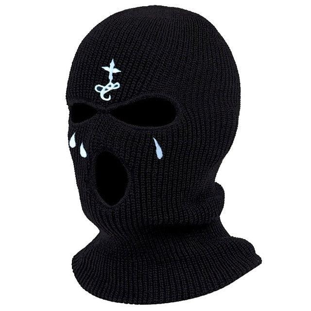1Pc Embroidery Balaclava Face Mask 3-Hole for Cold Weather, Winter Ski Mask for Men and Women Thermal Cycling Mask Christmas Gift Face Scarf Mask Sunscreen Dustproof Army Cycling Hunting Fishing Tactical Airsoft Hat Stevvex