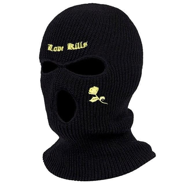 1Pc Embroidery Balaclava Face Mask 3-Hole for Cold Weather, Winter Ski Mask for Men and Women Thermal Cycling Mask Christmas Gift Face Scarf Mask Sunscreen Dustproof Army Cycling Hunting Fishing Tactical Airsoft Hat Stevvex