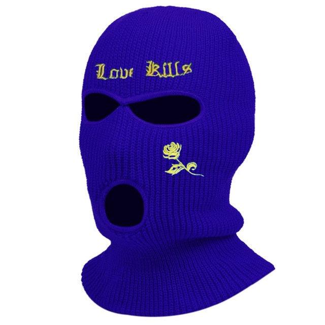 1Pc Embroidery Balaclava Face Mask 3-Hole for Cold Weather, Winter Ski Mask for Men and Women Thermal Cycling Mask Christmas Gift Face Scarf Mask Sunscreen Dustproof Army Cycling Hunting Fishing Tactical Airsoft Hat Stevvex