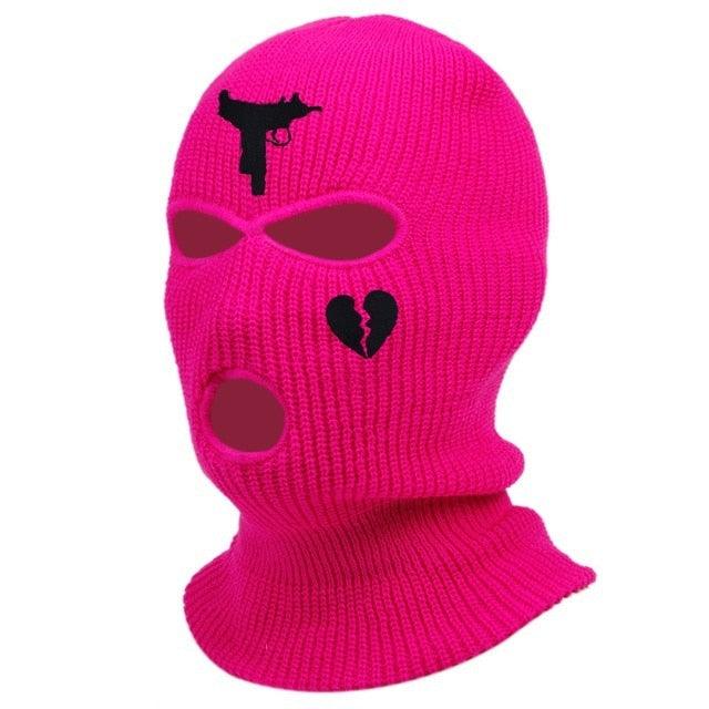 1Pc Embroidery Balaclava Face Mask 3-Hole for Cold Weather, Winter Ski Mask for Men and Women Thermal Cycling Mask Christmas Gift Face Scarf Mask Sunscreen Dustproof Army Cycling Hunting Fishing Tactical Airsoft Hat Stevvex