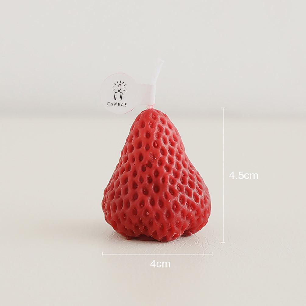 1PC/4PCS Strawberry Decorative Aromatic Candles Strawberry Shaped Scented Candle Mini Soy Wax Candle Small Scented Candle Wax Decorative Candle for Bedroom Bathroom Decoration Parties Soy Wax Scented Candle For Birthday Wedding Candle