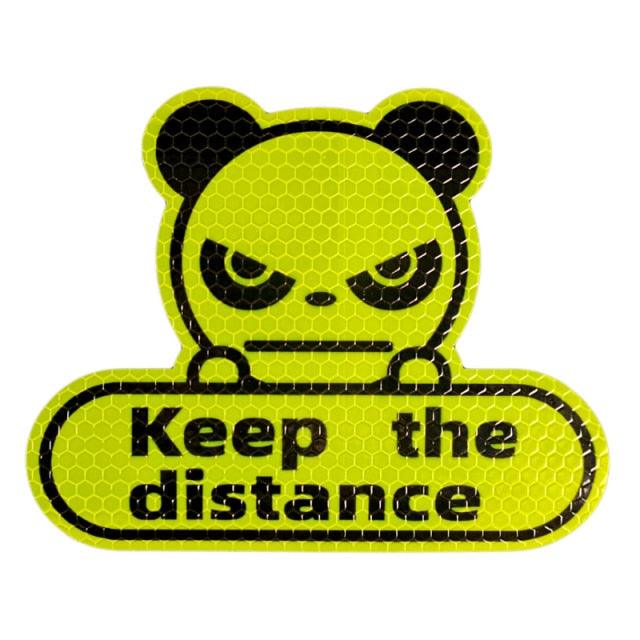 1pcs Keep Distance Reflective Stickers Panda Stickers Fluorescent Yellow Green Hexagon Honeycomb Keep Distance Decal Cartoon Car Decoration Stickers Reflective Stickers Tape Conspicuity Safety Caution Warning Sticker Stevvex