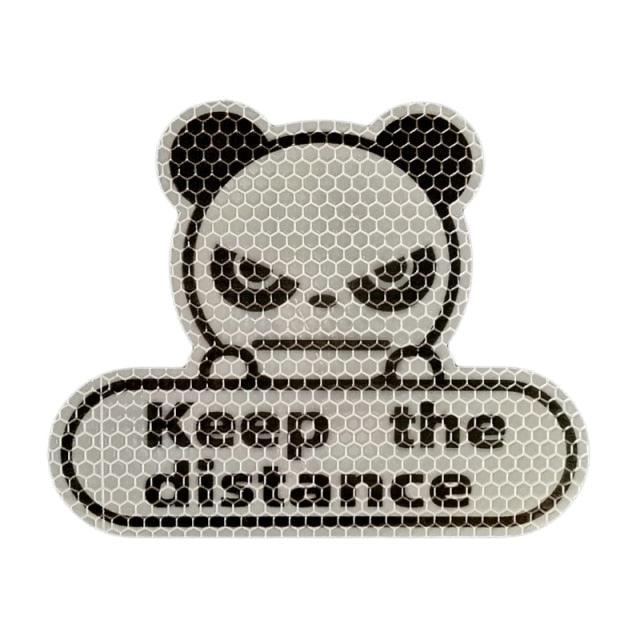 1pcs Keep Distance Reflective Stickers Panda Stickers Fluorescent Yellow Green Hexagon Honeycomb Keep Distance Decal Cartoon Car Decoration Stickers Reflective Stickers Tape Conspicuity Safety Caution Warning Sticker Stevvex