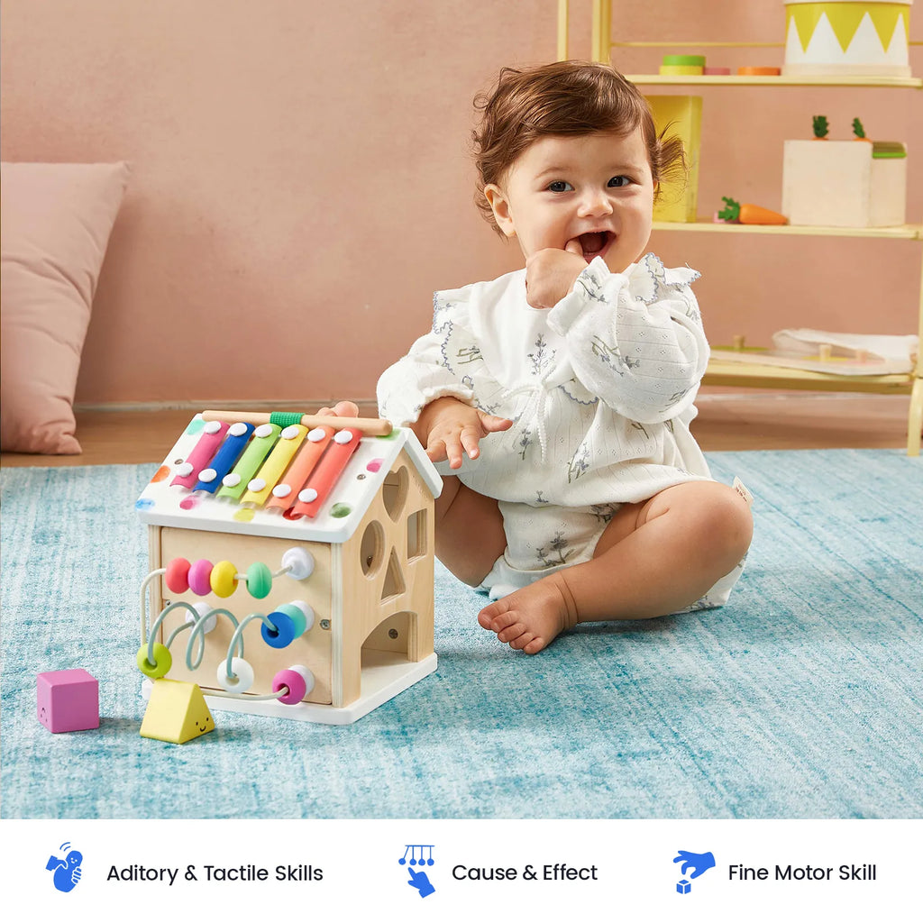 Tiny Land® Cottage Activity Cube - Rainbow Tiny Land INC