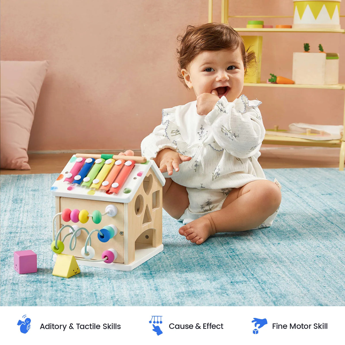 Tiny Land® Cottage Activity Cube - Rainbow Tiny Land INC