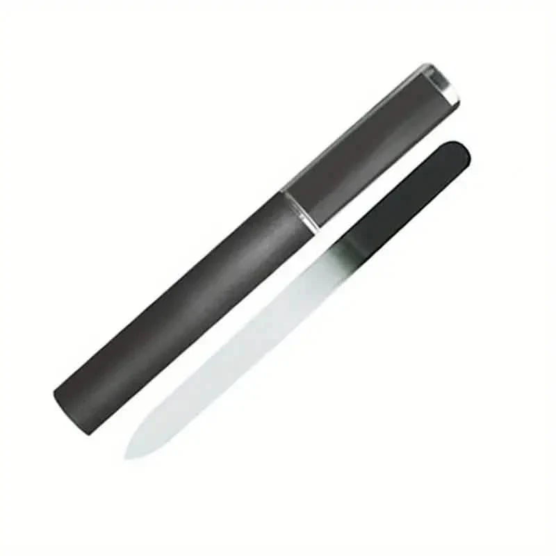 2-Pack: Double-Sided Etched Fingernail Glass Nail File with Case DailySale