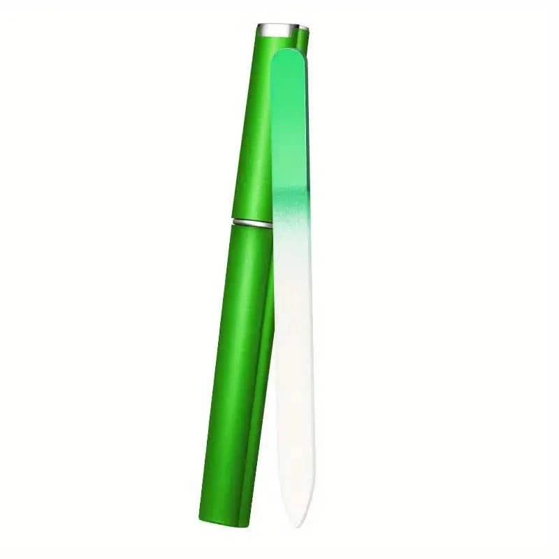 2-Pack: Double-Sided Etched Fingernail Glass Nail File with Case DailySale