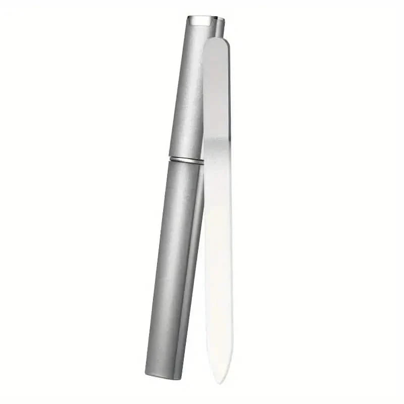 2-Pack: Double-Sided Etched Fingernail Glass Nail File with Case DailySale