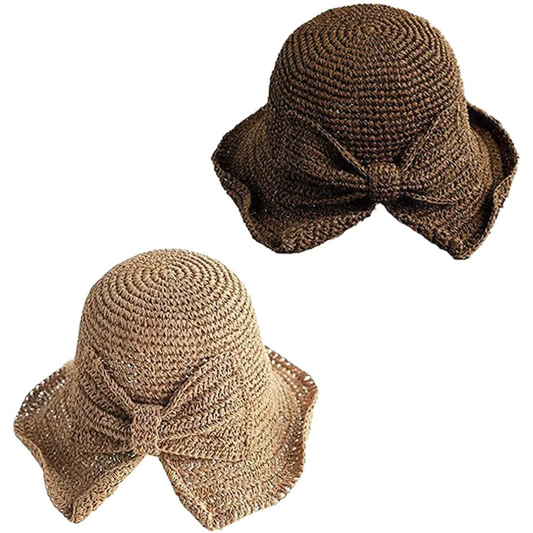 2-Pack: Foldable Wide Brim Floppy Straw Hat DailySale