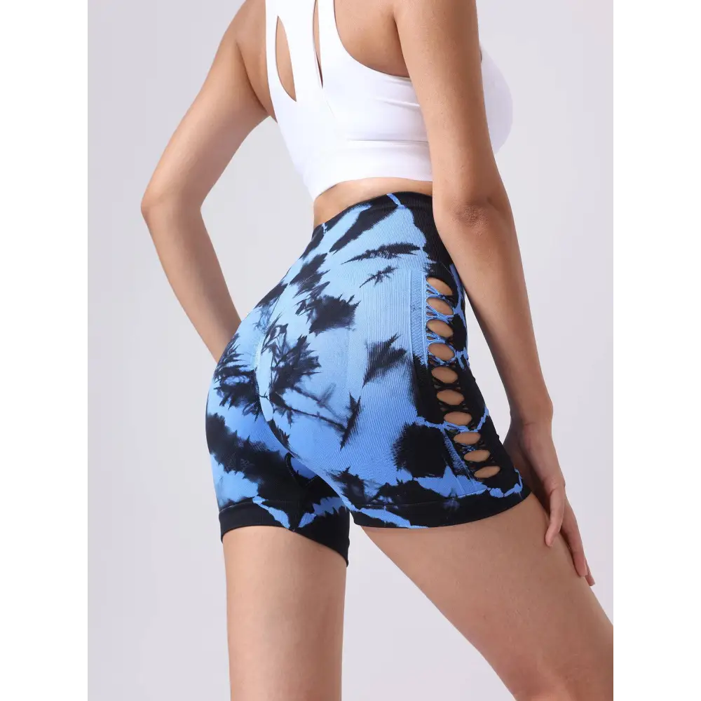 2 Pack Tie Dye High Waist Seamless Yoga Shorts