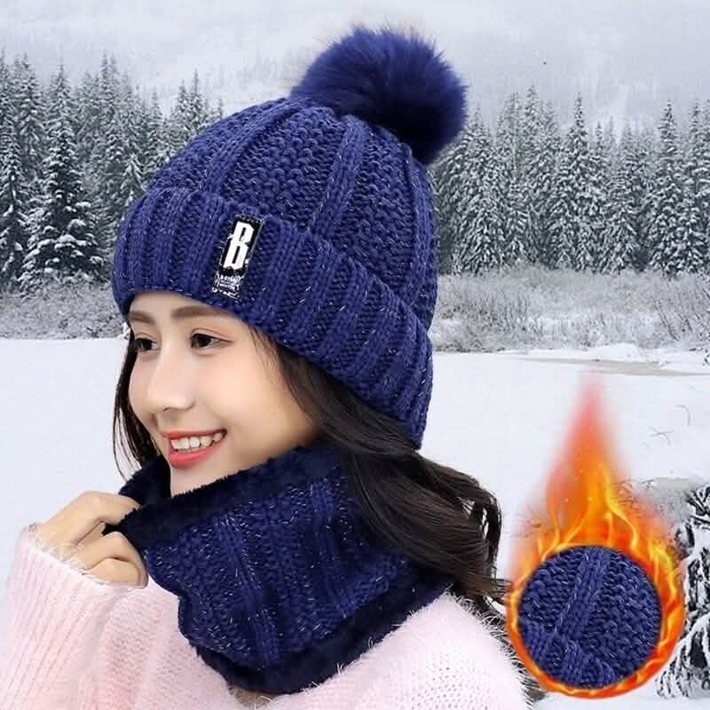 2-Piece Set: Women's Knitted Hat Scarf Caps Neck Warmer Winter Hat DailySale
