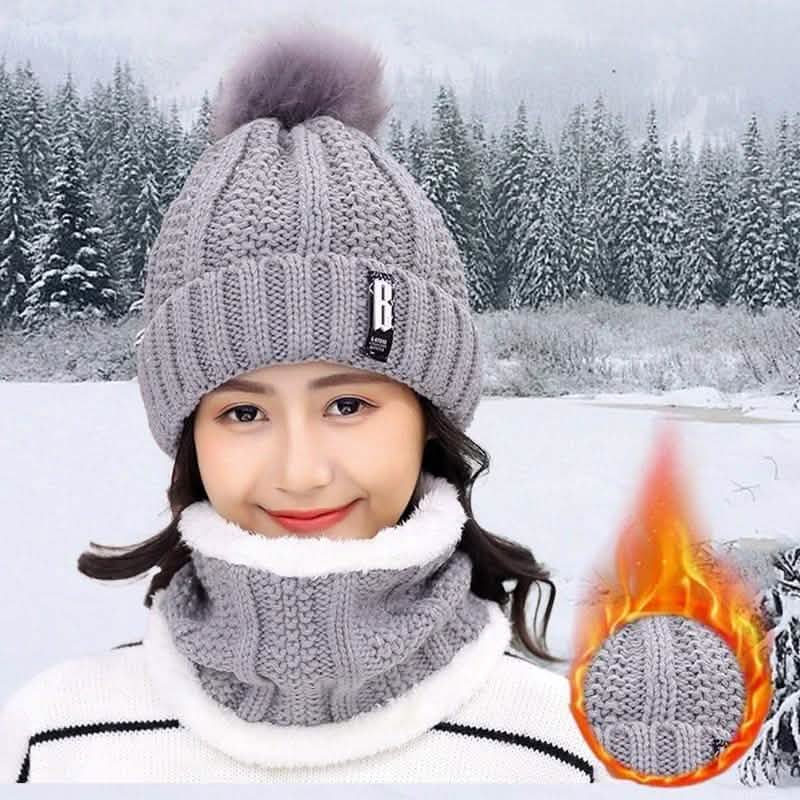 2-Piece Set: Women's Knitted Hat Scarf Caps Neck Warmer Winter Hat DailySale