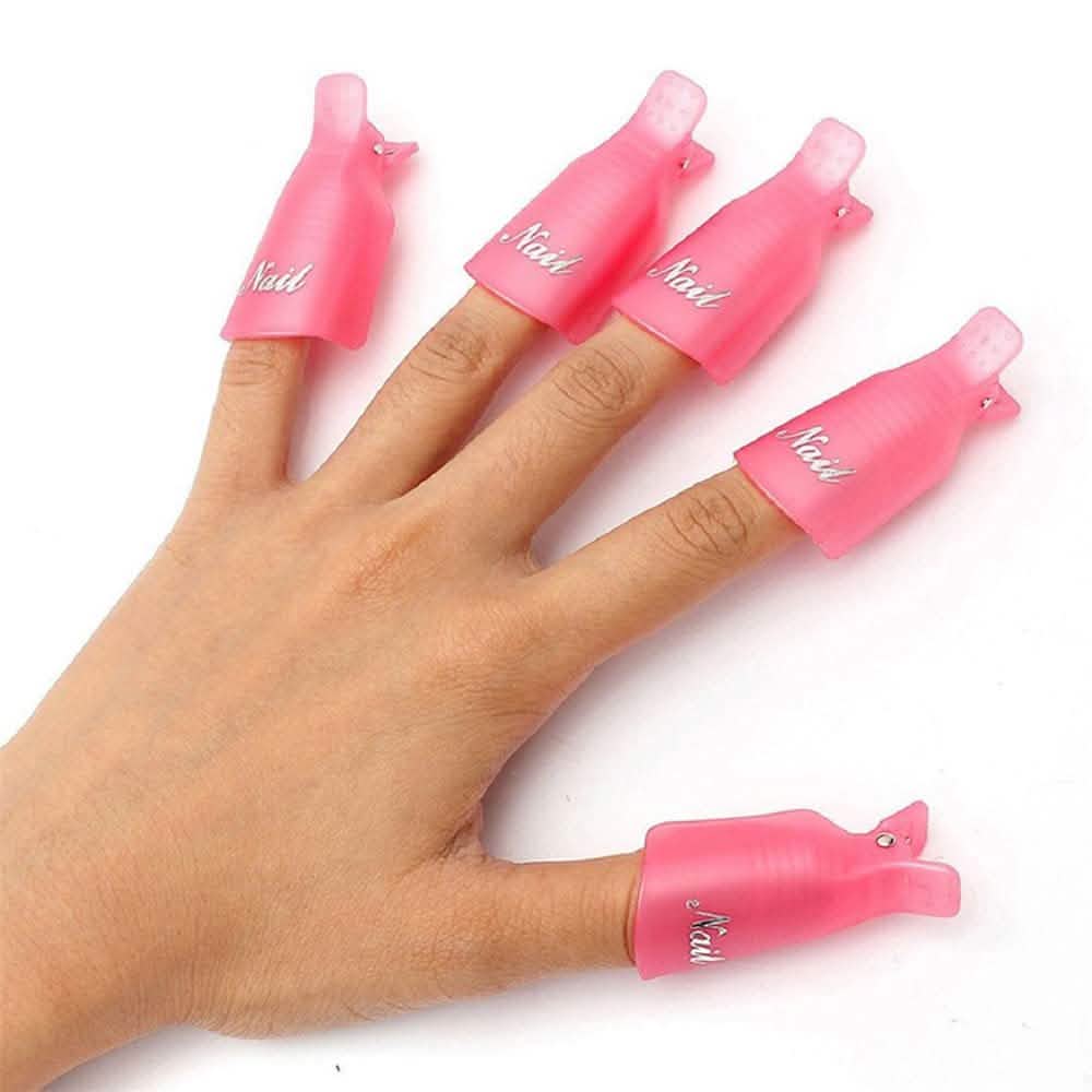 20-Piece Set: Plastic Acrylic Nail Art Soak Off Cap Clip UV Gel Polish Remover Wrap Tool DailySale