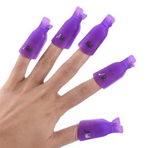 20-Piece Set: Plastic Acrylic Nail Art Soak Off Cap Clip UV Gel Polish Remover Wrap Tool DailySale