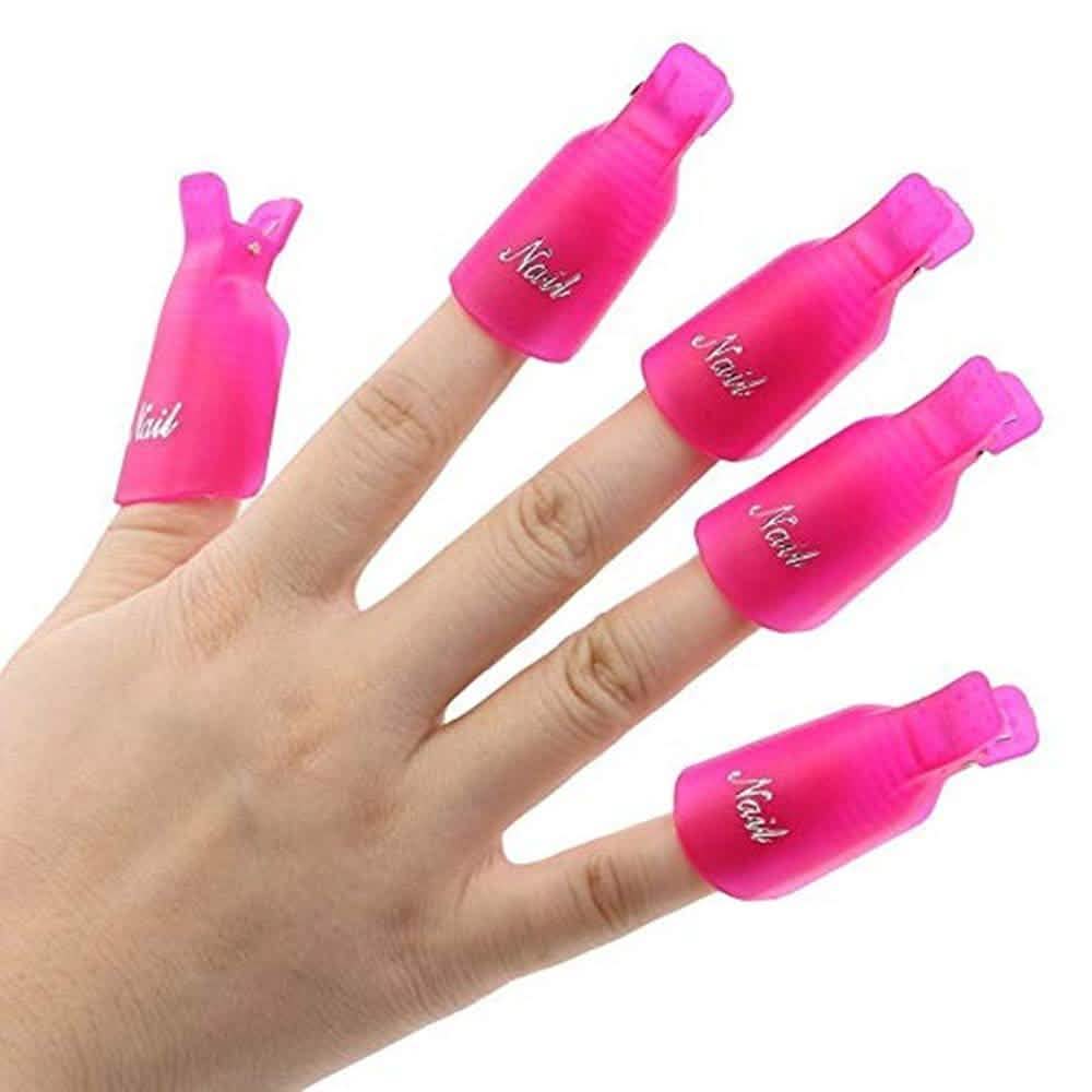 20-Piece Set: Plastic Acrylic Nail Art Soak Off Cap Clip UV Gel Polish Remover Wrap Tool DailySale