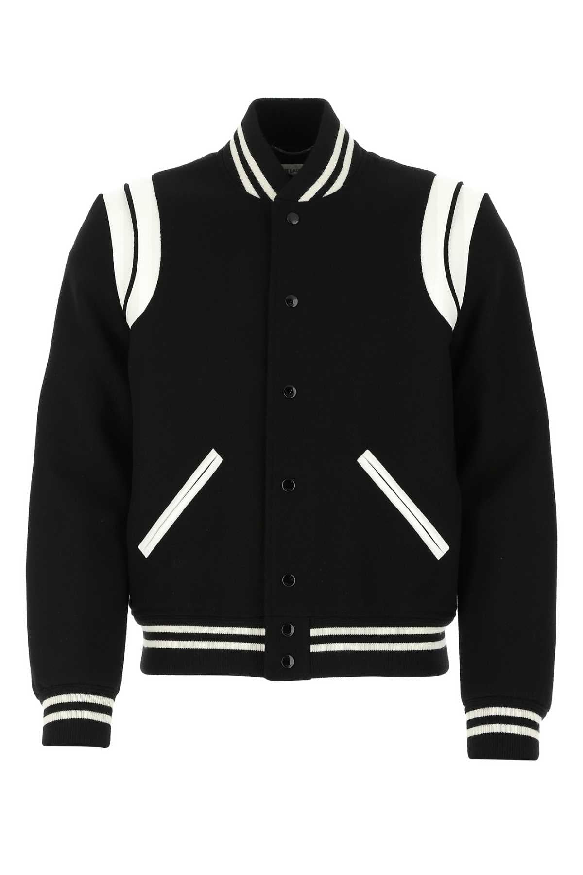 Saint Laurent Men Black Wool Blend Bomber Jacket Luosophy