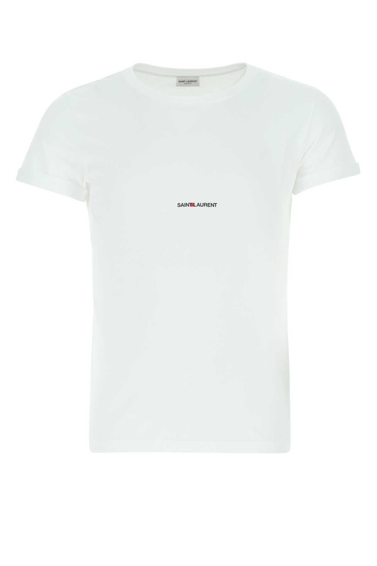 Saint Laurent Men White Cotton T-Shirt Luosophy