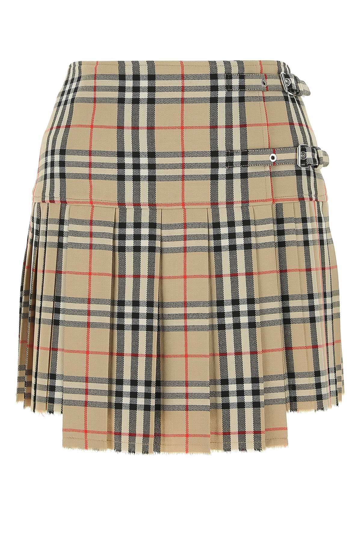Burberry Women Embroidered Wool Mini Skirt Luosophy
