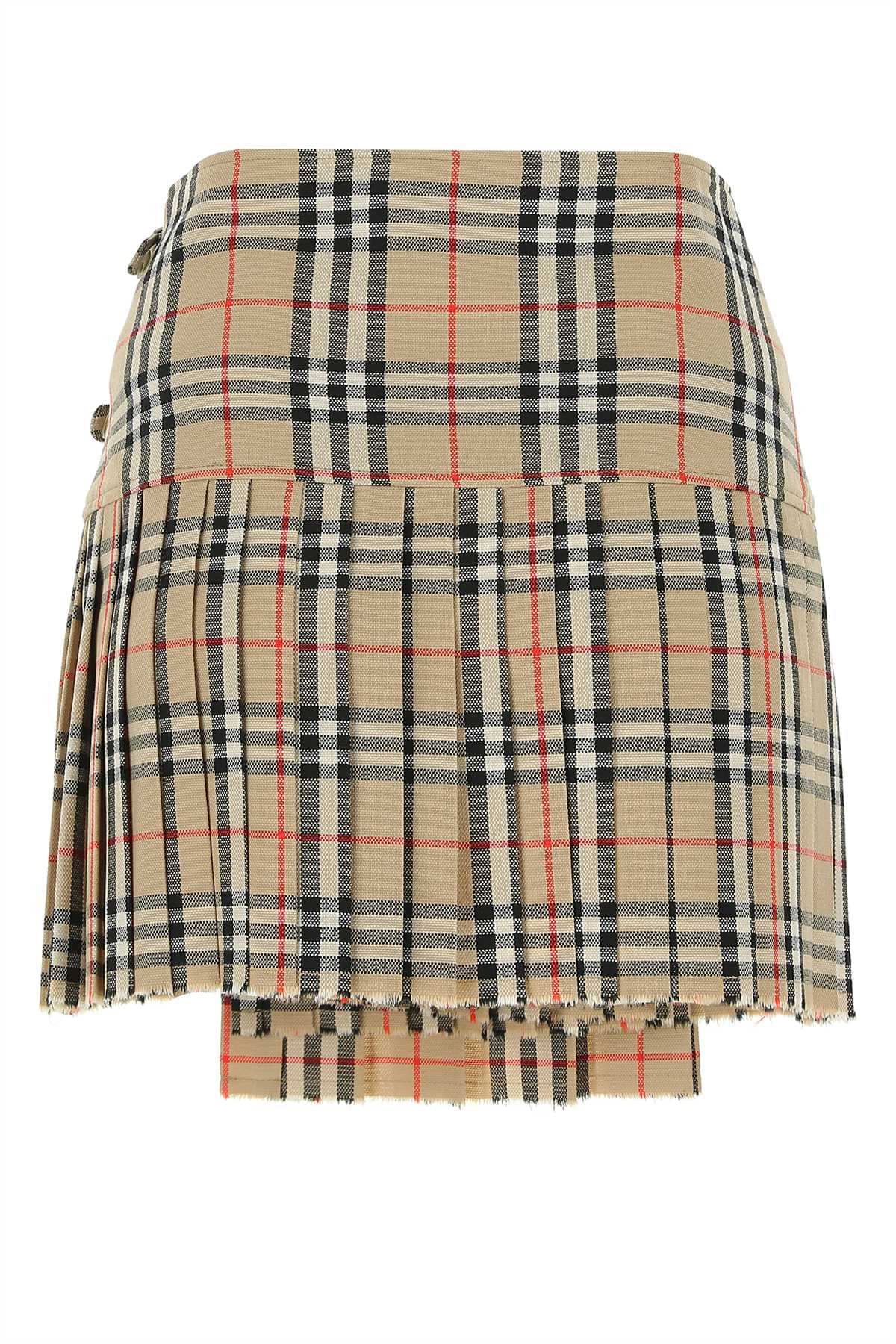 Burberry Women Embroidered Wool Mini Skirt Luosophy
