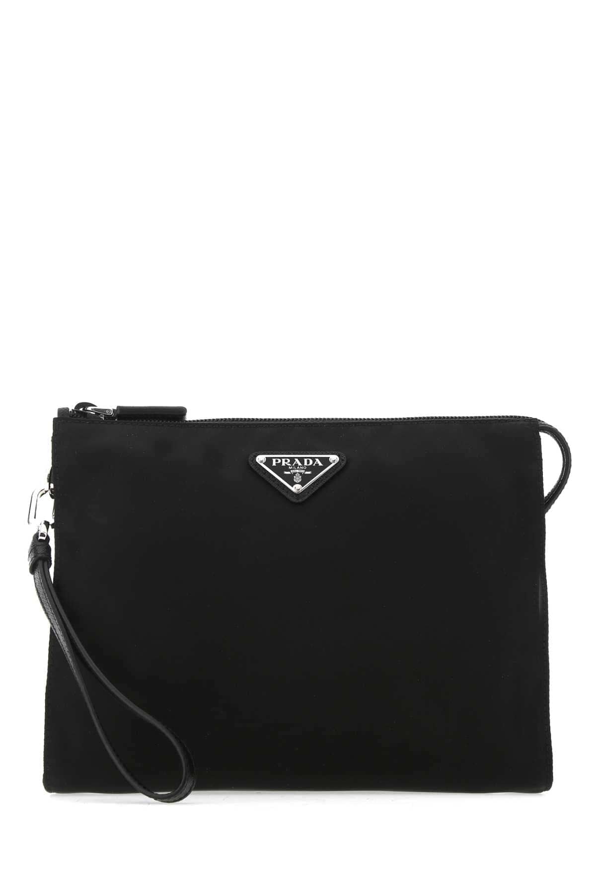 Prada Men Black Re-Nylon Clutch Luosophy