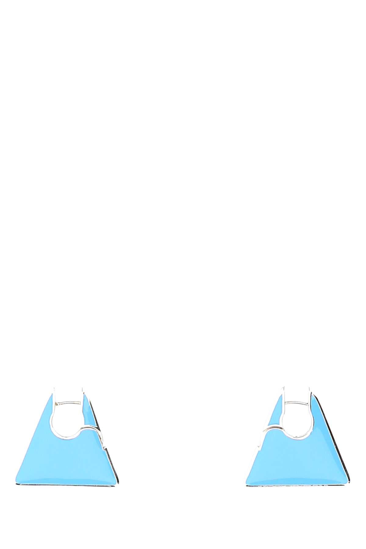 Bottega Veneta Women Light Blue Silver Essentials Earrings Luosophy