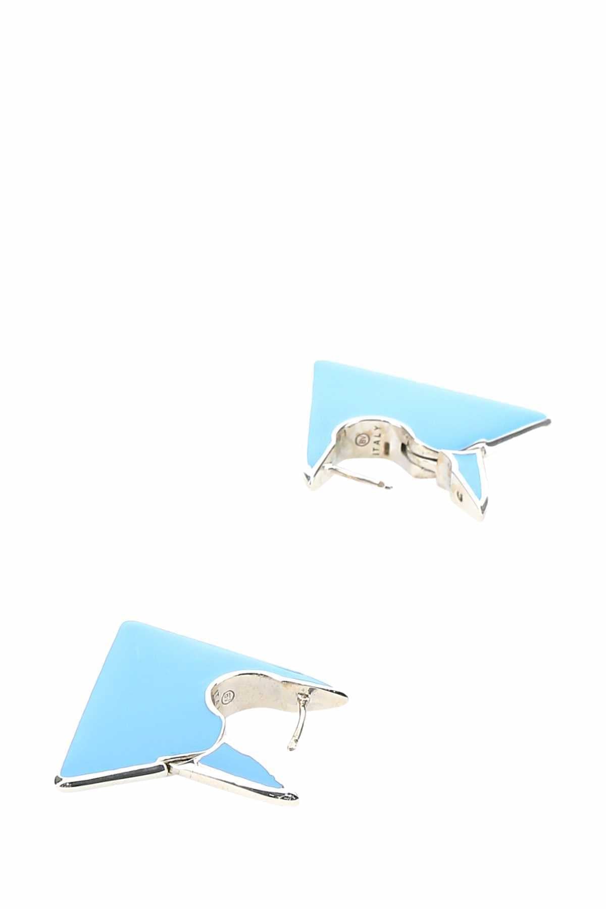 Bottega Veneta Women Light Blue Silver Essentials Earrings Luosophy