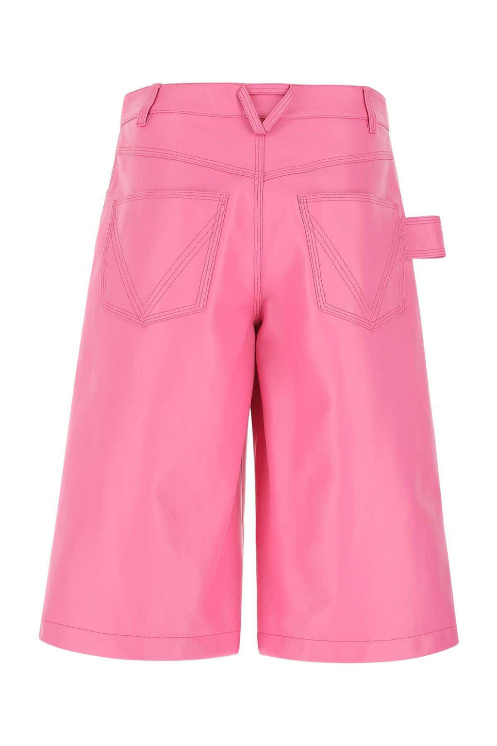 Bottega Veneta Women Pink Nappa Leather Bermuda Shorts Luosophy