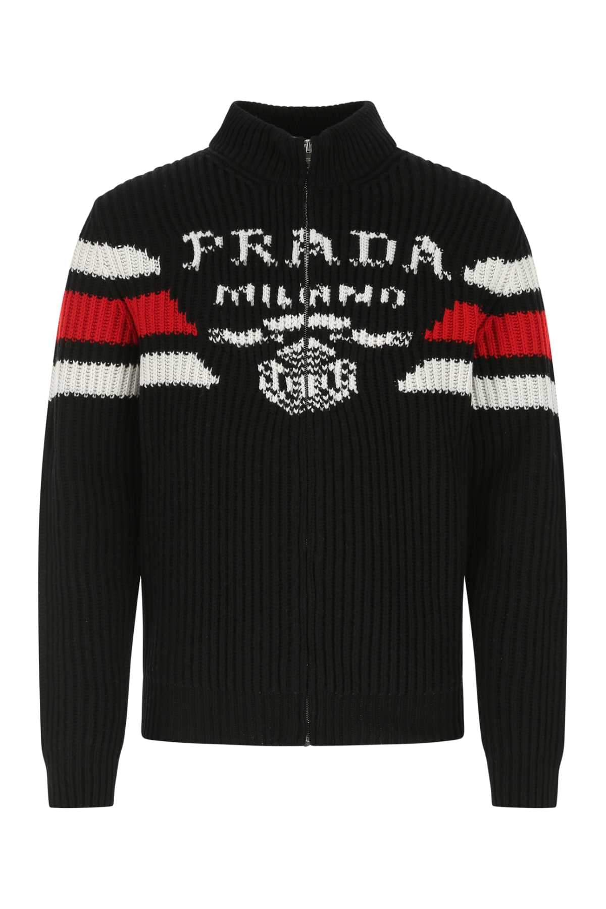 Prada Men Black Cashmere Cardigan Luosophy
