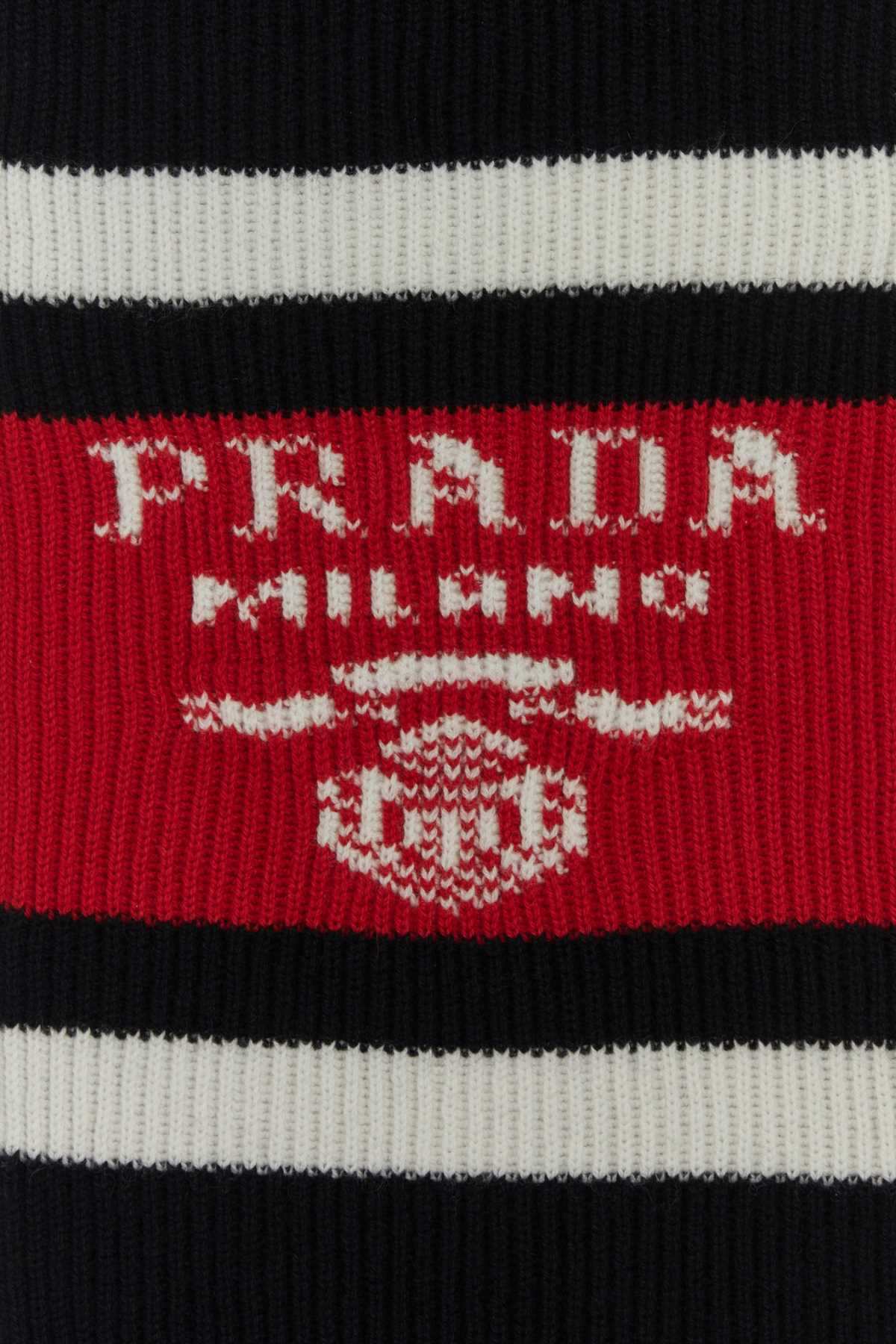 Prada Men Black Cashmere Scarf Luosophy