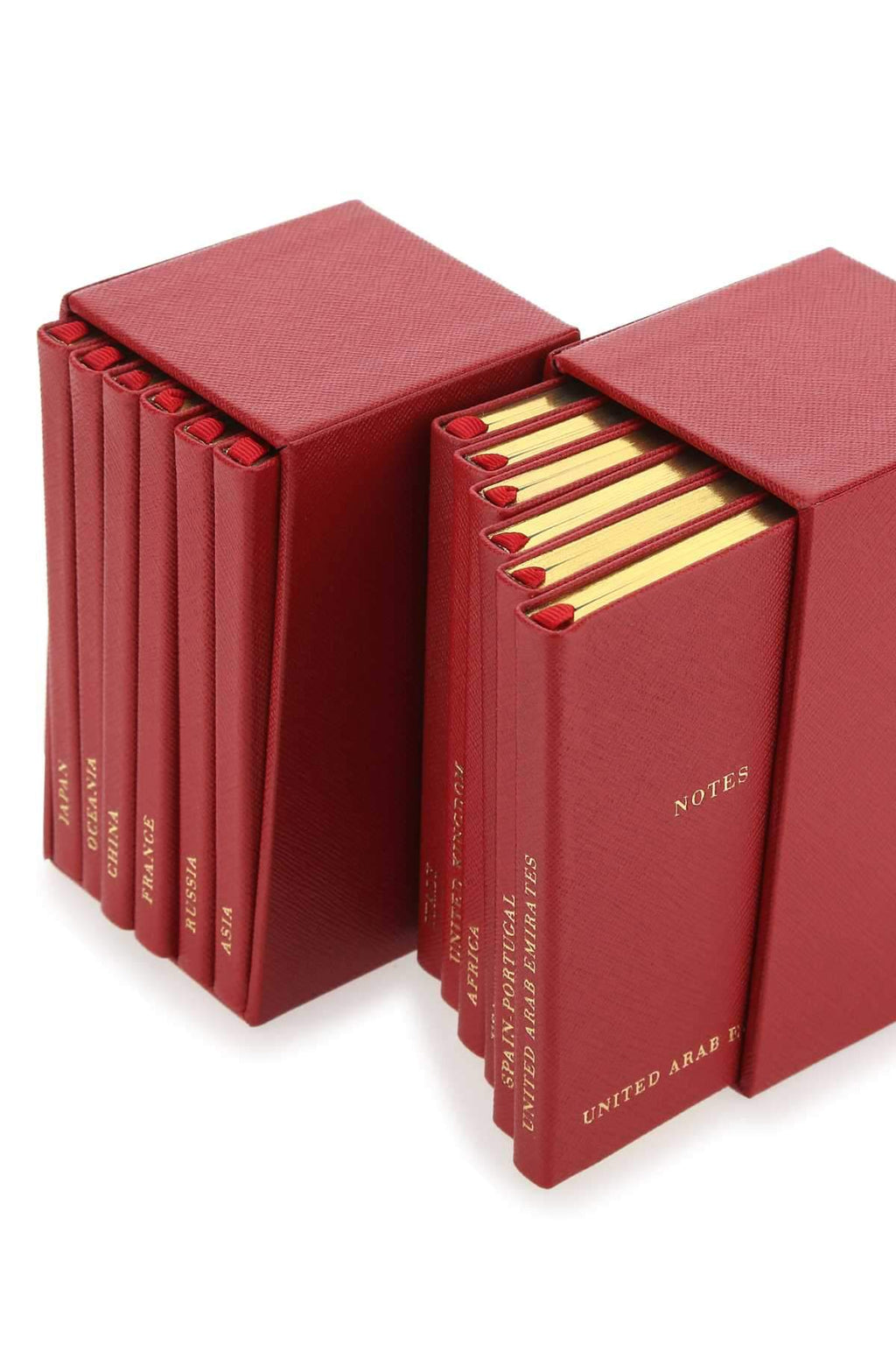 Prada Unisex Red Leather Notebook Set Luosophy