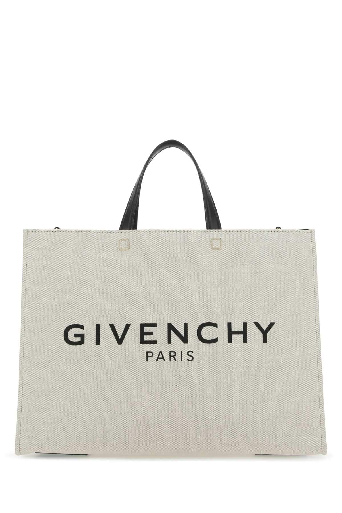 Givenchy Women Ivory Canvas Medium G Shopping Bag Luosophy