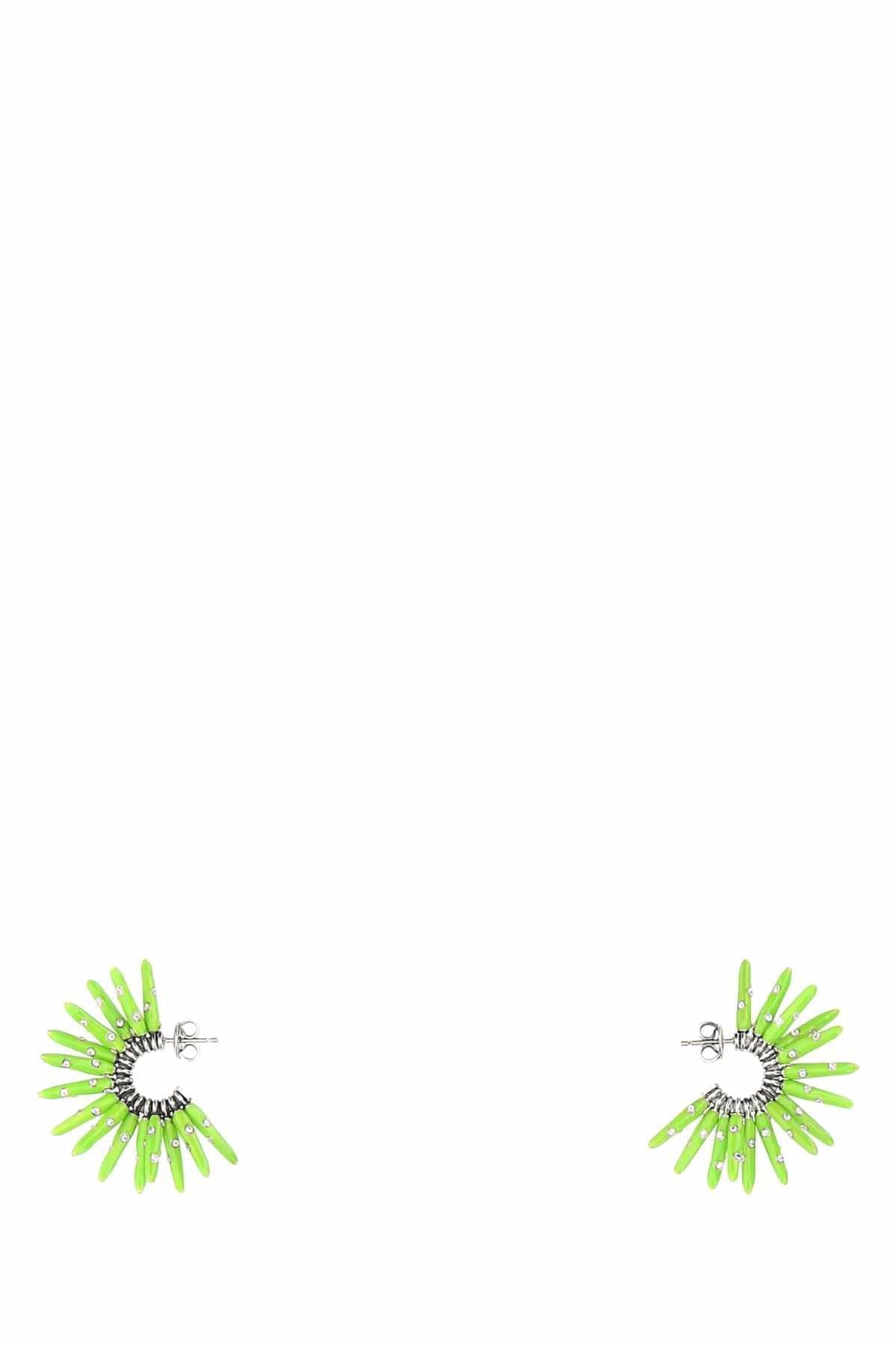 Bottega Veneta Women Acid Green 925 Silver Cone Earrings Luosophy