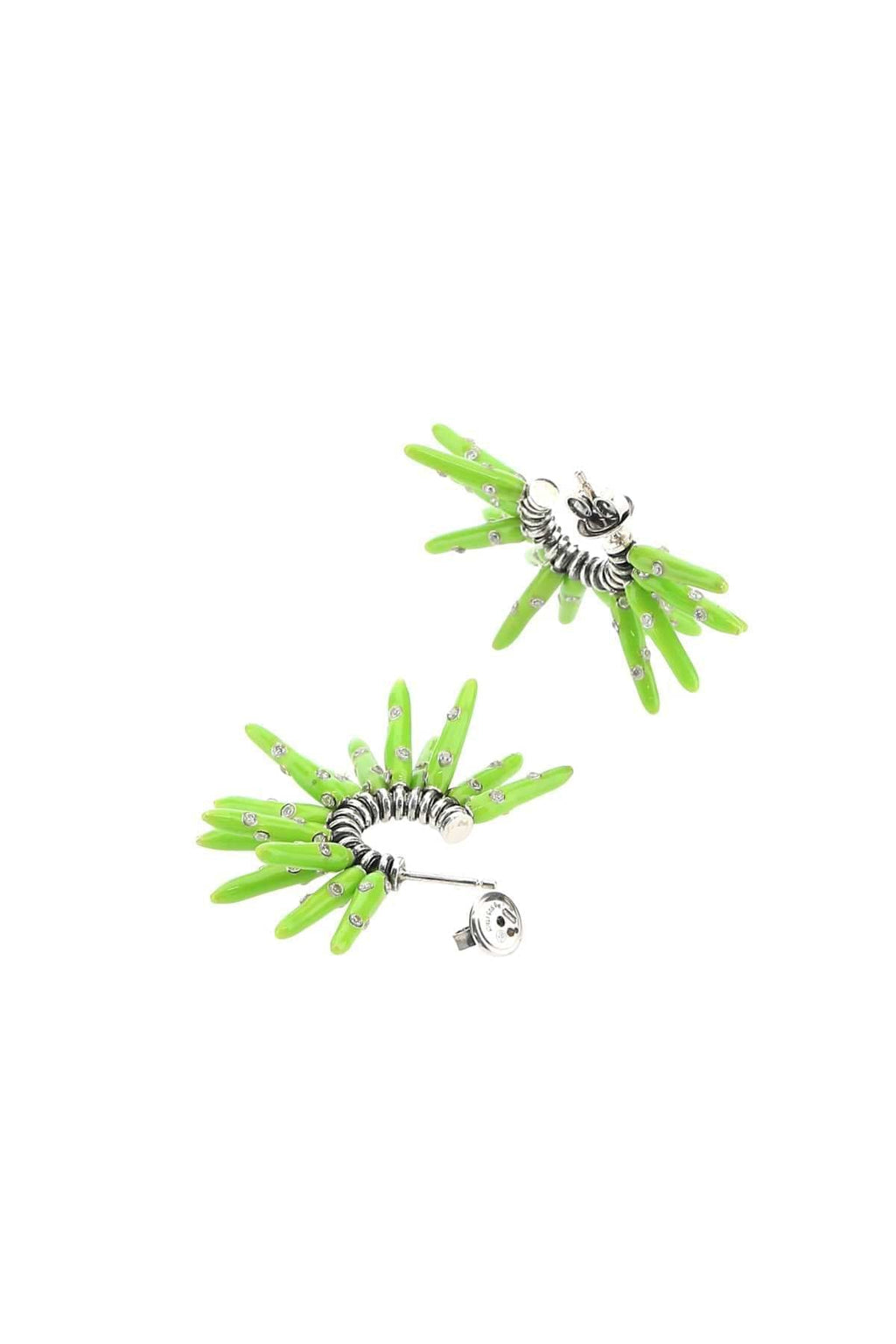 Bottega Veneta Women Acid Green 925 Silver Cone Earrings Luosophy