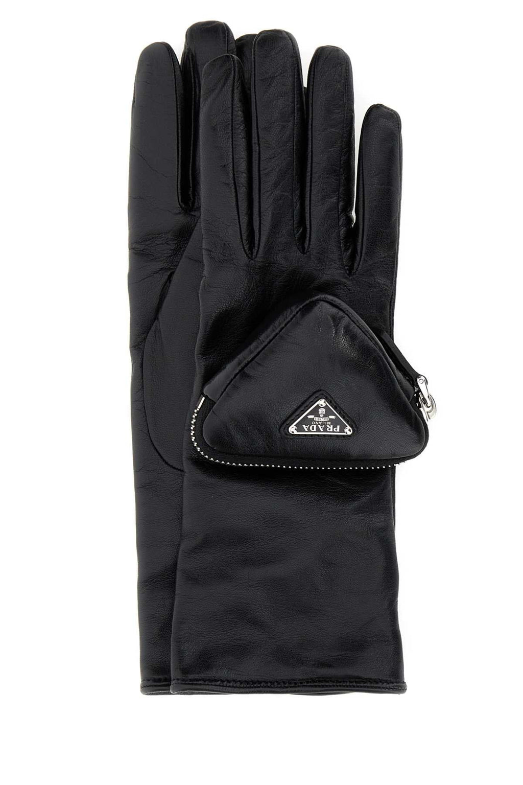 Prada Women Black Leather Gloves Luosophy