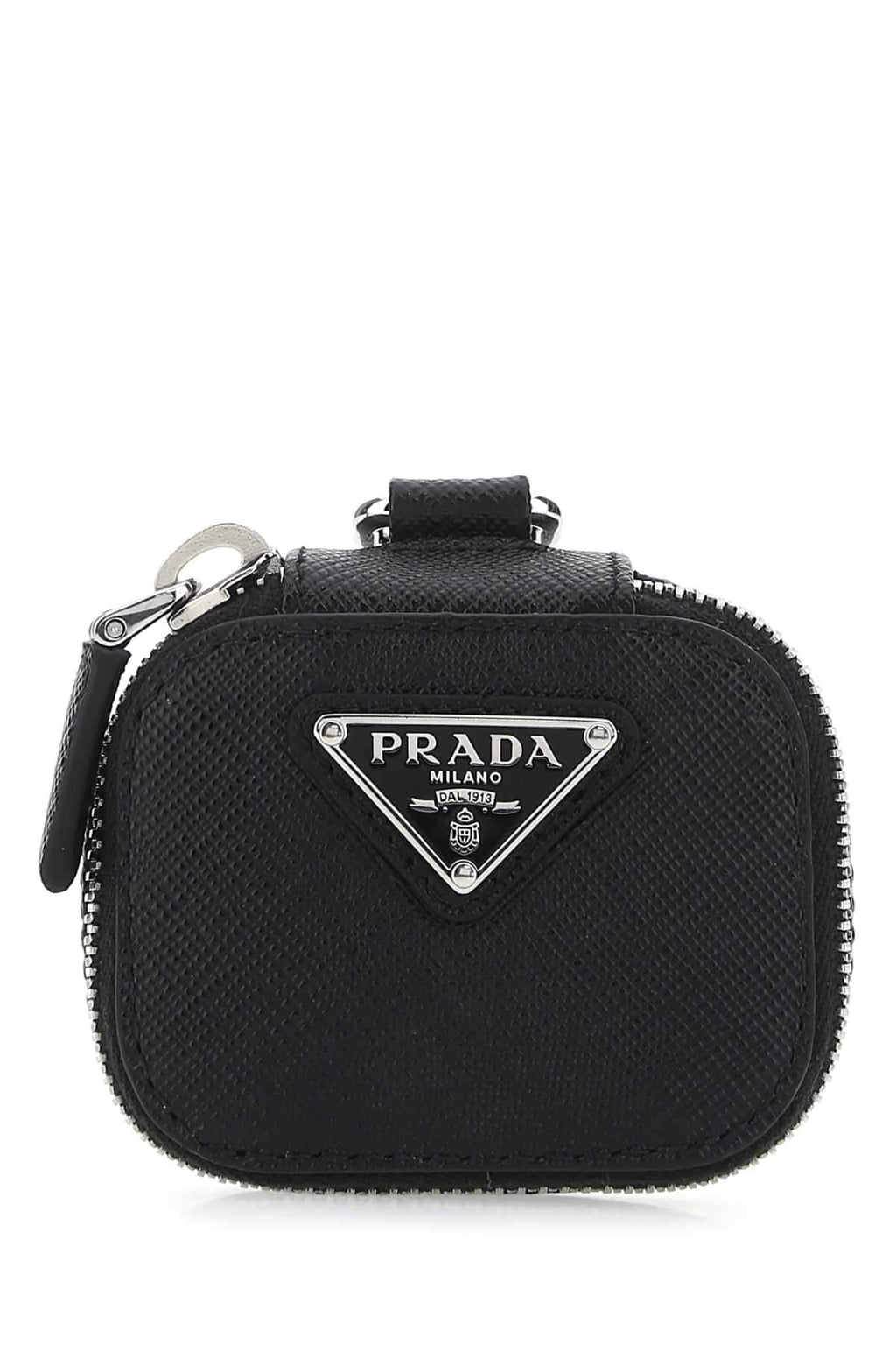 Prada Men Black Leather Air Pods Case Luosophy