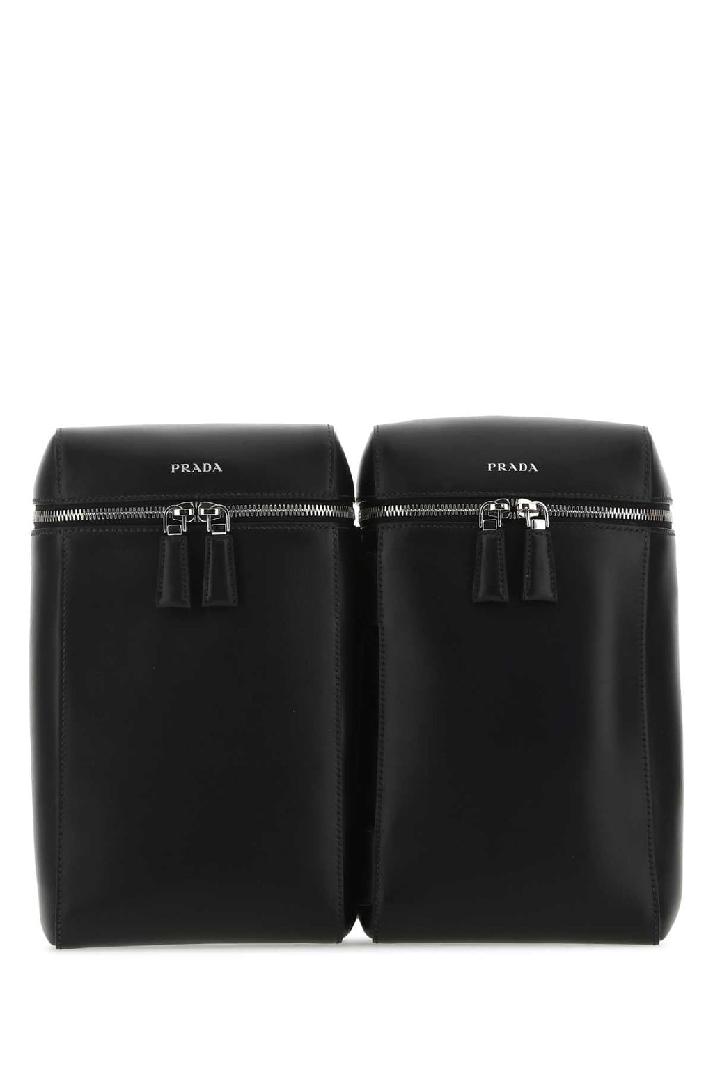 Prada Men Black Leather Backpack