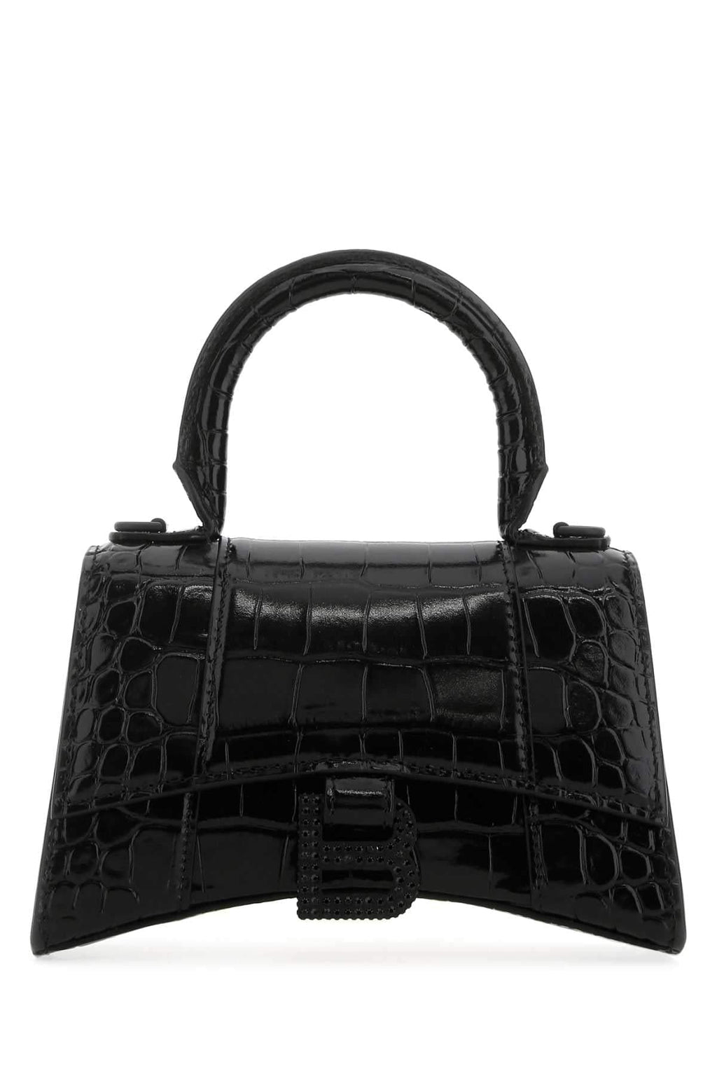Balenciaga Women Black Leather Xs Hourglass Handbag Luosophy