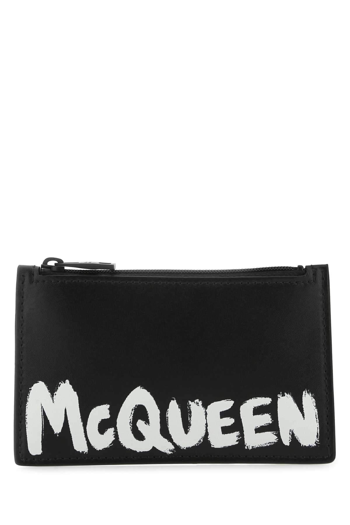 Alexander Mcqueen Men Black Leather Card Holder Luosophy