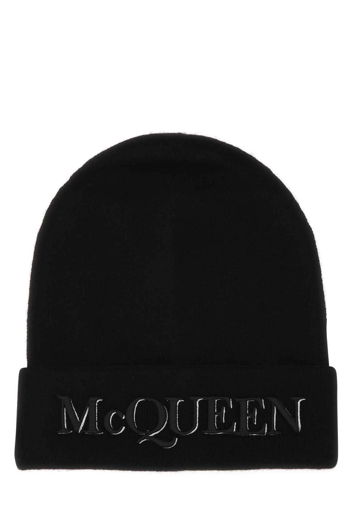Alexander Mcqueen Men Black Cashmere Beanie Hat Luosophy